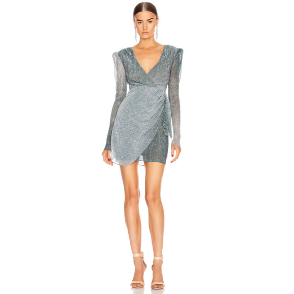 PatBO Lurex Mini Dress Metallic‎ Ombre Blue - Picture 3 of 9